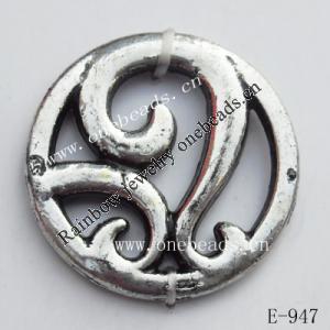 Antique Silver Acrylic Beads 20mm  Sold by Bag