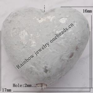 Imitate Gemstone Acrylic Beads, Heart 16x17mm Hole:2mm, Sold by Bag
