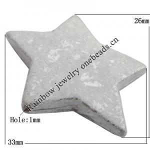 Imitate Gemstone Acrylic Beads, Star 26x33mm Hole:2mm, Sold by Bag