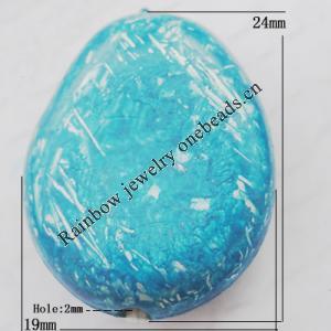 Imitate Gemstone Acrylic Beads, Flat Teardrop 24x19mm Hole:2mm, Sold by Bag