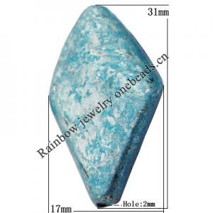 Imitate Gemstone Acrylic Beads, Twist Diamond 31x17mm Hole:2mm, Sold by Bag
