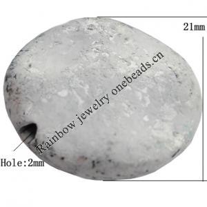 Imitate Gemstone Acrylic Beads, Flat Round 21mm Hole:2mm, Sold by Bag