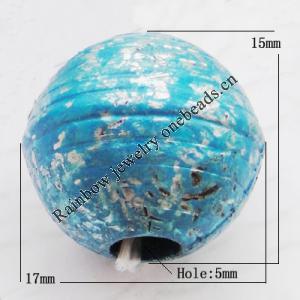 Imitate Gemstone Acrylic Beads, 15x17mm Hole:5mm, Sold by Bag