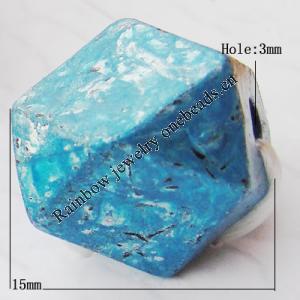 Imitate Gemstone Acrylic Beads, Polyhedron 15x13mm Hole:3mm, Sold by Bag