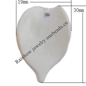  Solid Acrylic Beads, Leaf 19x30mm Hole:2mm, Sold by Bag