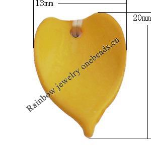  Solid Acrylic Beads, Leaf 13x20mm Hole:1.5mm, Sold by Bag