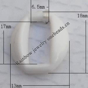  Solid Acrylic Beads, O:17x18mm I:6.5x13mm, Sold by Bag