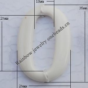  Solid Acrylic Beads, Flat Donut O:25x35mm I:10x25, Sold by Bag