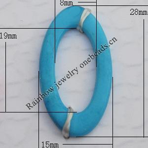  Solid Acrylic Beads, Flat Donut O:15x28mm I:8x19mm, Sold by Bag
