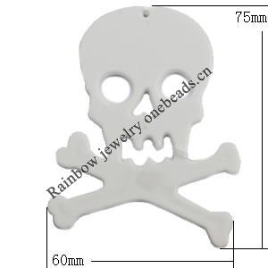  Solid Acrylic Beads, Skeleton 60x75mm Hole:2.49mm, Sold by Bag