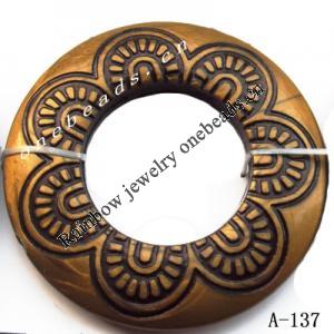 Antique Copper Acrylic Beads Donut 33mm in diameter 22mm in inner diameter Sold by bag