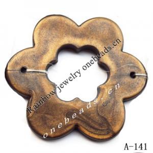 Antique Copper Acrylic Beads Hollow Flower 50mm Hole:2mm Sold by bag