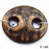Antique Copper Acrylic Beads Flat Oval 27x22mm Hole:4mm Sold by bag
