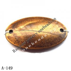 Antique Copper Acrylic Beads Horse Eye 44x26mm Hole:2.5mm Sold by bag