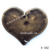 Antique Copper Acrylic Beads Heart 35x44mm Hole:2mm Sold by bag