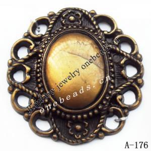 Antique Copper Acrylic Beads 40x41mm Hole:4mm Sold by bag