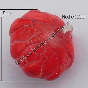  Crackle Acrylic Beads, Flat Round 15x13mm Hole:2mm, Sold by bag