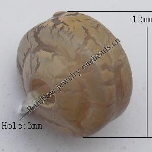  Crackle Acrylic Beads, Flat Round 12x10mm Hole:3mm, Sold by bag