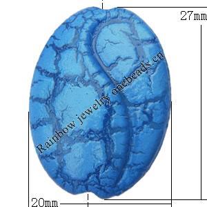  Crackle Acrylic Beads, Flat Oval 20x27mm Hole:3mm, Sold by bag