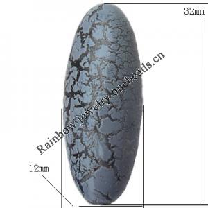  Crackle Acrylic Beads, Oval 12x32mm Hole:2mm, Sold by bag