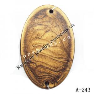 Antique Copper Acrylic Beads Horse eye 35x54mm Hole:2mm Sold by bag
