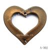 Antique Copper Acrylic Beads Heart 50x55mm Hole:2mm Sold by bag
