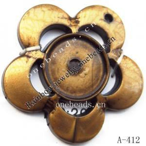 Antique Copper Acrylic Beads Flower 34mm Hole:2mm Sold by bag