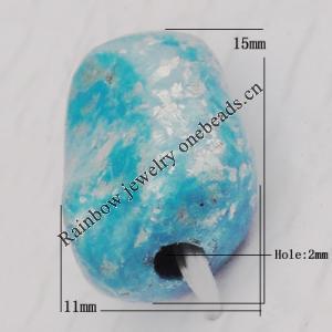 Imitate Gemstone Acrylic Beads, 15x11mm Hole:2mm, Sold by Bag