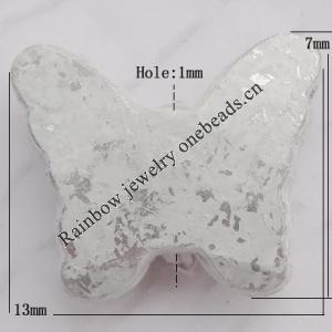Imitate Gemstone Acrylic Beads, Butterfly 13x15mm Hole:1mm, Sold by Bag