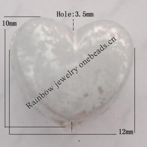 Imitate Gemstone Acrylic Beads, Heart 10x12mm Hole:3.5mm, Sold by Bag