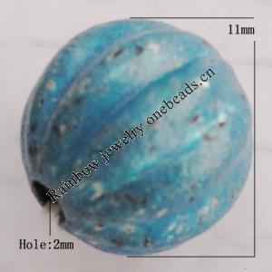Imitate Gemstone Acrylic Beads, Edge Round 11mm Hole:2mm, Sold by Bag