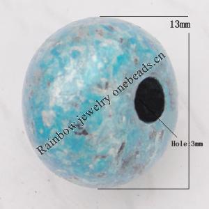 Imitate Gemstone Acrylic Beads, Flat Round 9x13x13mm Hole:3mm, Sold by Bag