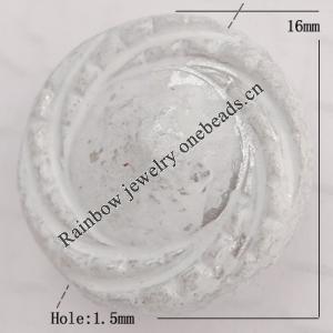 Imitate Gemstone Acrylic Beads, Flat Round 16x16x6mm Hole:1.5mm, Sold by Bag