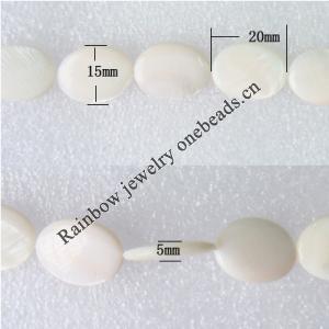 Gleamy Paint shell beads, Flat Oval 20x15x5mm Hole:1mm, Sold by Group