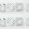 Gleamy Paint shell beads, Hollow Square 19x4mm Hole:1mm, Sold by Group