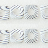 Gleamy Paint shell beads, Hollow Square 19x4mm Hole:1mm, Sold by Group