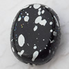  Spray-Painted Acrylic Beads, Flat Oval 18x14mm Hole:3mm, Sold by bag