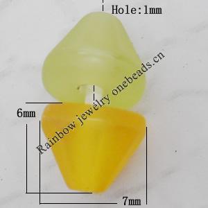Matte Acrylic Beads, 7x6mm Hole:1mm, Sold by Bag