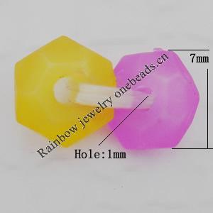 Matte Acrylic Beads, Polygon 3x7x7mm Hole:1mm, Sold by Bag