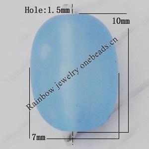 Matte Acrylic Beads, Flat Oval 7x10mm Hole:1.5mm, Sold by Bag