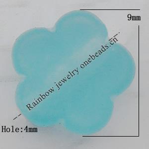 Matte Acrylic Beads, Flat Flower 9x9x4mm Hole:2mm, Sold by Bag
