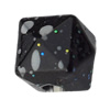 Spray-Painted Acrylic Beads, Faceted Cube 7mm Hole:2mm, Sold by bag