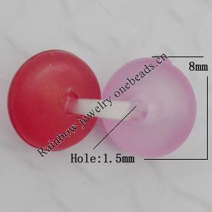 Matte Acrylic Beads, Flat Round 8x8x5mm Hole:1.5mm, Sold by Bag