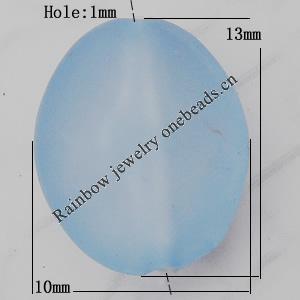 Matte Acrylic Beads, Oval 10x13mm Hole:1mm, Sold by Bag