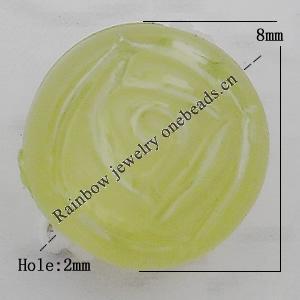 Matte Acrylic Beads, Round 8mm Hole:2mm, Sold by Bag