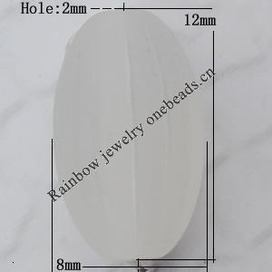 Matte Acrylic Beads, Edge Oval 8x12mm Hole:2mm, Sold by Bag