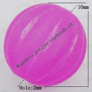 Matte Acrylic Beads, Edge Round 10mm Hole:2mm, Sold by Bag