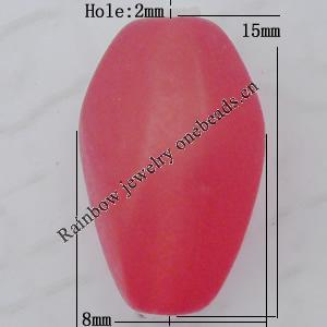 Matte Acrylic Beads, Twist Flat Oval 8x15mm Hole:2mm, Sold by Bag