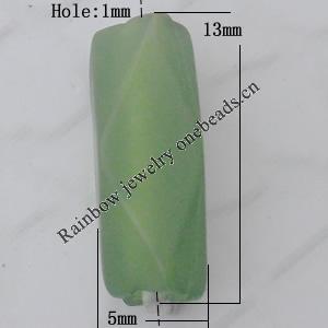 Matte Acrylic Beads, Faceted Tube 5x13mm Hole:1mm, Sold by Bag