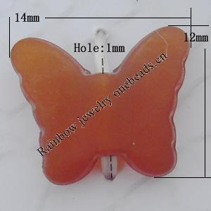 Matte Acrylic Beads, Flat Butterfly 14x12mm Hole:1mm, Sold by Bag